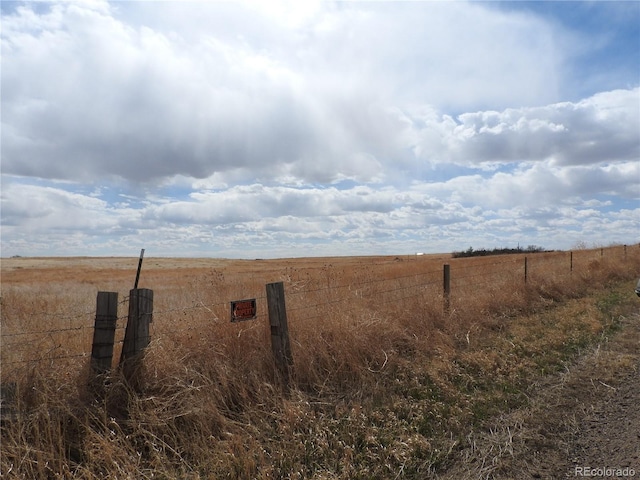 view of yard with a rural view