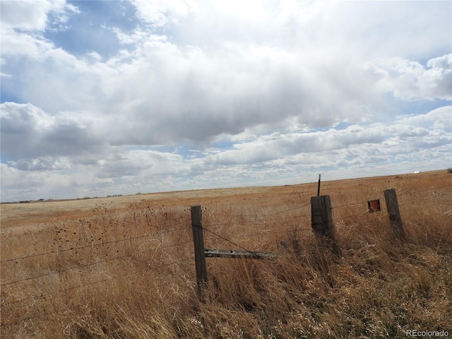 view of yard with a rural view