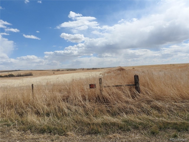 view of yard with a rural view