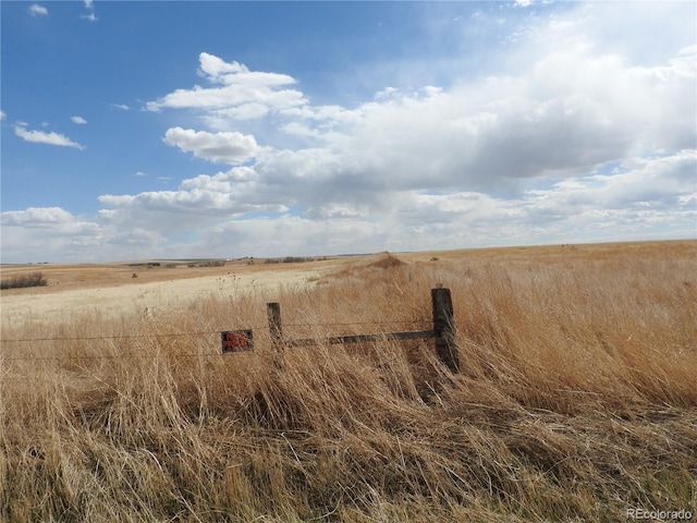 view of yard with a rural view