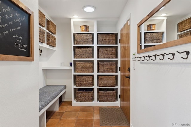 mudroom featuring light tile patterned floors