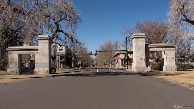 view of street featuring traffic lights