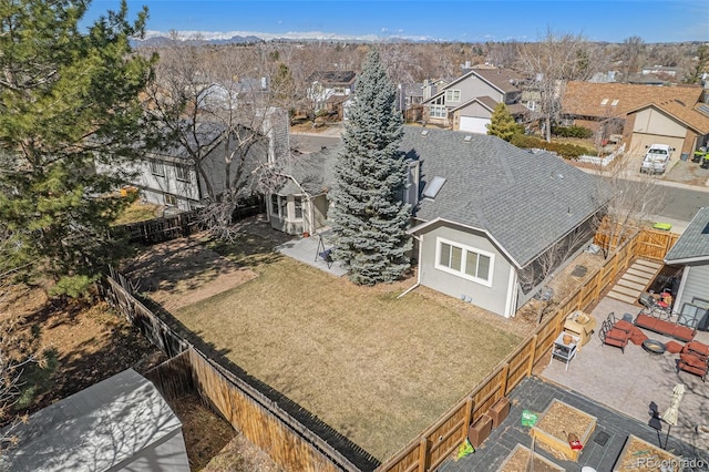 aerial view with a residential view