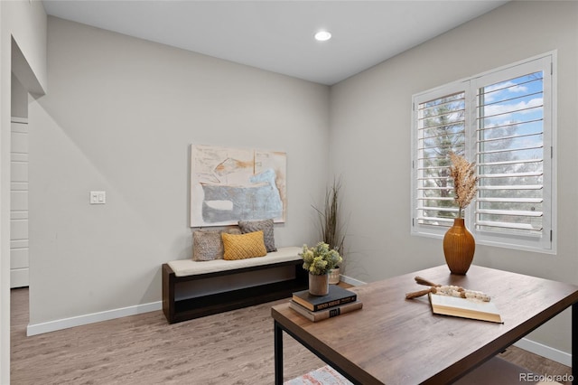 3384 Cranston Cir, Highlands Ranch, CO 80126 - office space with wood finished floors, baseboards, and recessed lighting