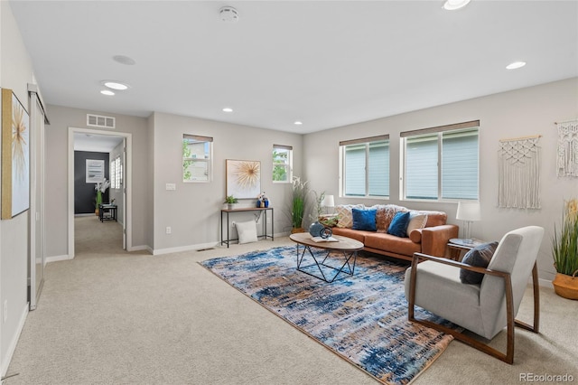 3384 Cranston Cir, Highlands Ranch, CO 80126 - living room with carpet, baseboards, and recessed lighting