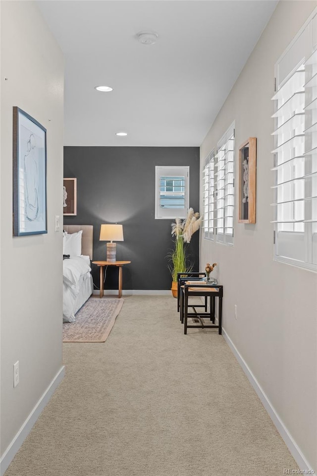 3384 Cranston Cir, Highlands Ranch, CO 80126 - sitting room featuring carpet flooring, baseboards, and recessed lighting
