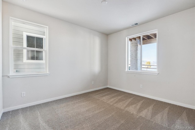 spare room featuring carpet flooring