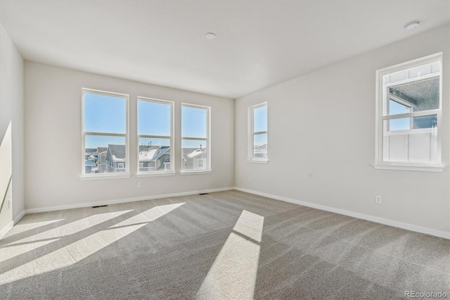 carpeted spare room with a healthy amount of sunlight