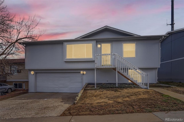 view of front of house with a garage