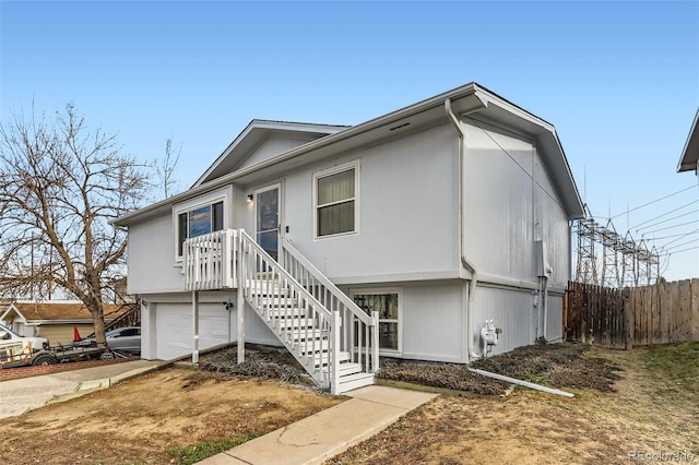 view of front of house with a garage