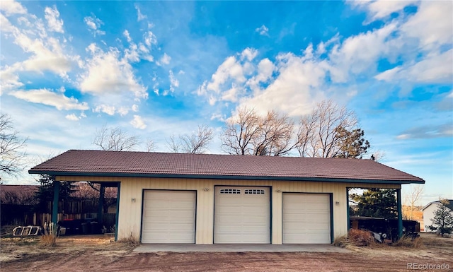 garage with a detached garage