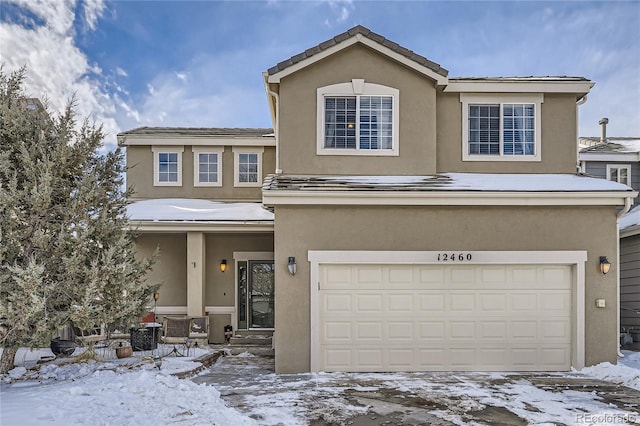 view of property with a garage