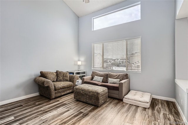 living room with wood-type flooring