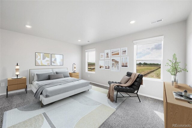 2705 73rd Avenue Ct, Greeley, CO 80634 - bedroom featuring light carpet, baseboards, and recessed lighting