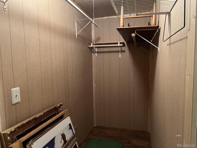 spacious closet featuring hardwood / wood-style flooring