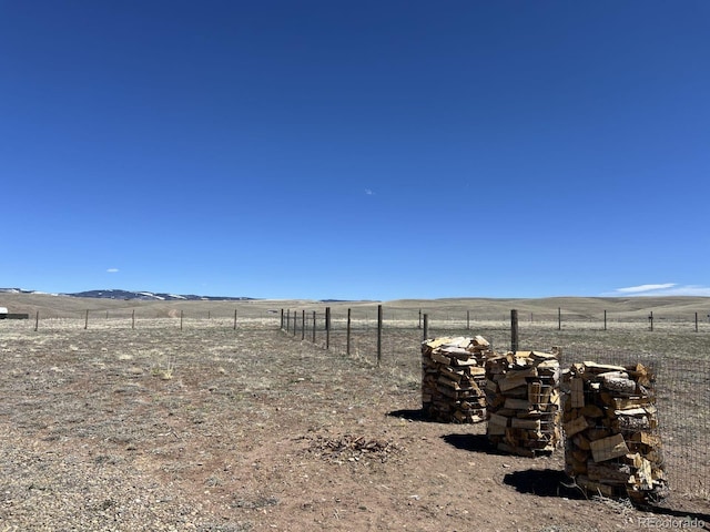 view of yard with a rural view