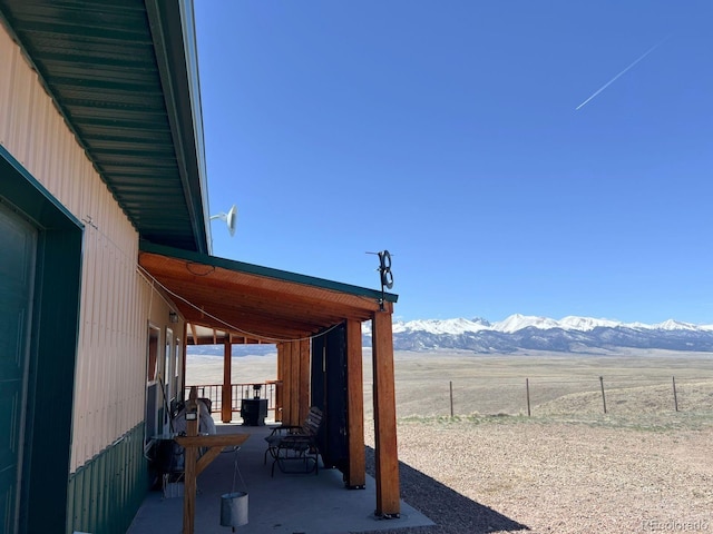 exterior space with a mountain view and a rural view