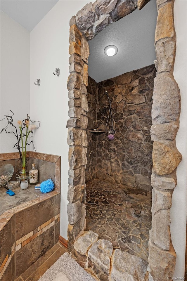 interior space featuring walk in shower