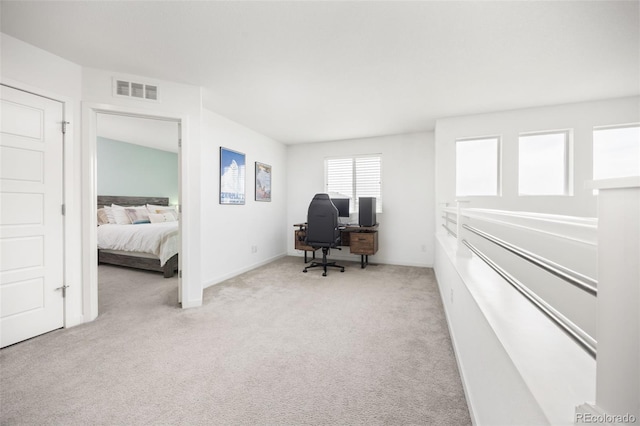 bedroom featuring carpet, baseboards, and visible vents