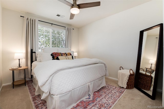 4963 Collingswood Dr, Highlands Ranch, CO 80130 - bedroom with light colored carpet, baseboards, and ceiling fan