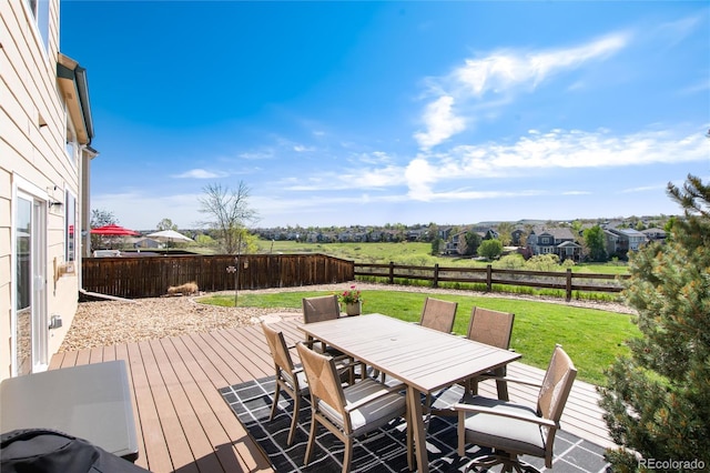 4963 Collingswood Dr, Highlands Ranch, CO 80130 - wooden deck featuring outdoor dining area