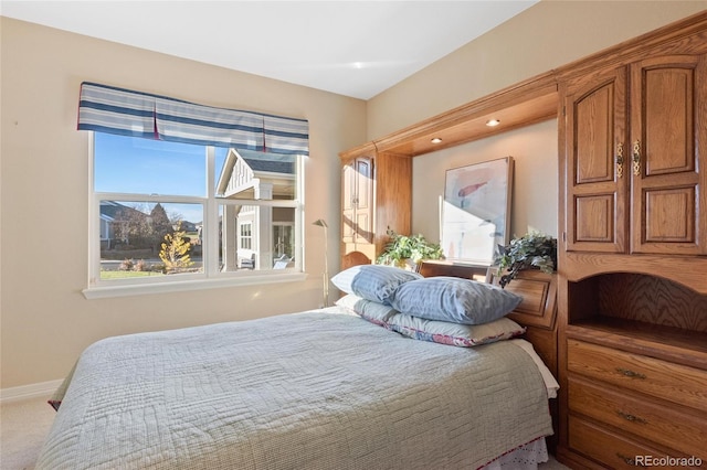 bedroom with carpet