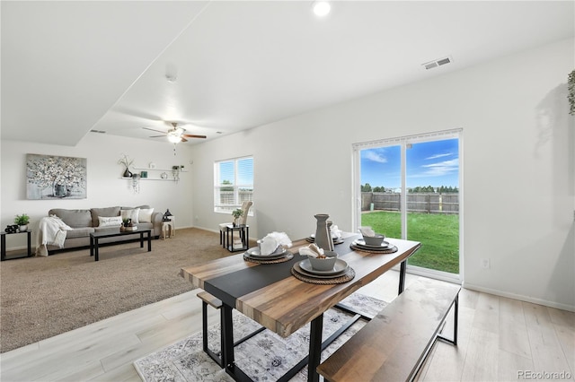 9723 Borderpine Way, Colorado Springs, CO 80925 - living area featuring ceiling fan and light wood-style flooring