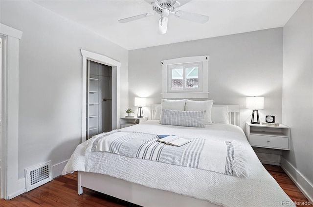 3321 Stuart St, Denver, CO 80212 - bedroom with wood finished floors, baseboards, ceiling fan, and a closet