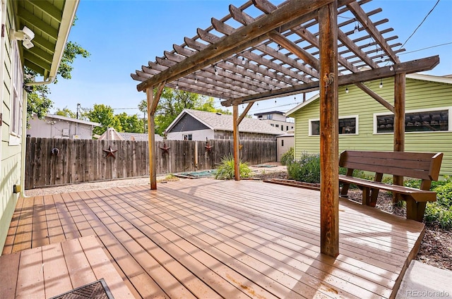 3321 Stuart St, Denver, CO 80212 - wooden terrace with a pergola and a fenced backyard