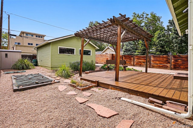 3321 Stuart St, Denver, CO 80212 - deck with a fenced backyard and a pergola
