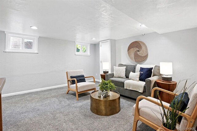 3321 Stuart St, Denver, CO 80212 - carpeted living room featuring baseboards