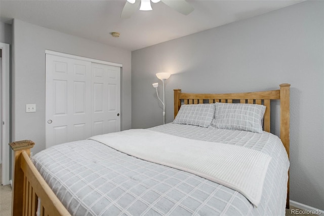 15372 E 117th Ave, Commerce City, CO 80022 - carpeted bedroom with a closet, a ceiling fan, and baseboards