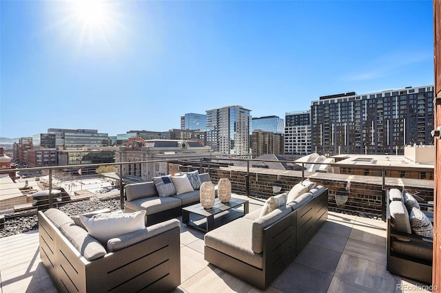 view of patio / terrace featuring an outdoor living space