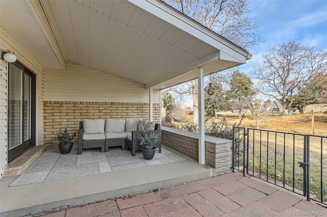 view of patio with an outdoor hangout area