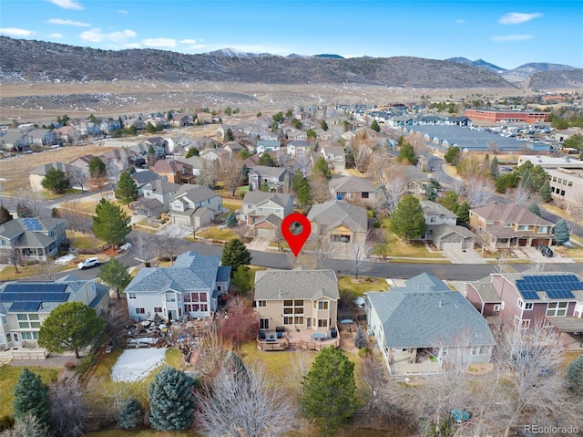 bird's eye view featuring a mountain view