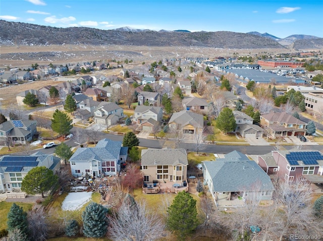 aerial view featuring a mountain view