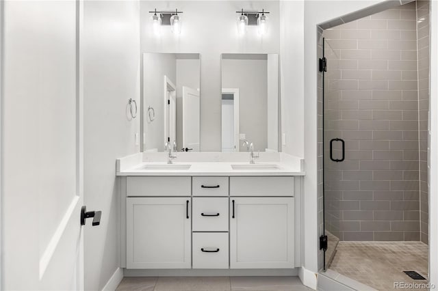 3820 N Olive St Unit 2, Denver, CO 80207 - bathroom featuring a stall shower and double vanity