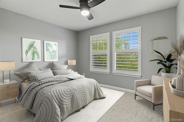 24682 E Ontario Dr, Aurora, CO 80016 - carpeted bedroom with baseboards and a ceiling fan