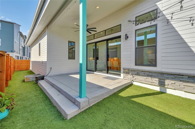 view of patio / terrace with ceiling fan