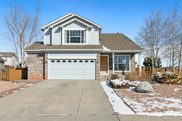 view of front property featuring a garage