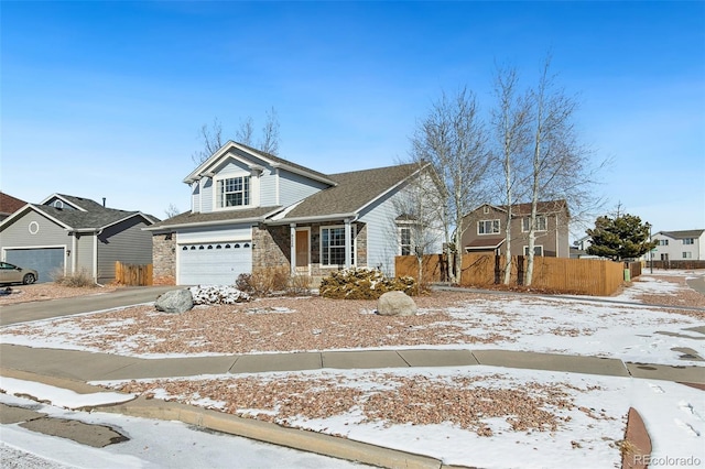 view of front of property featuring a garage