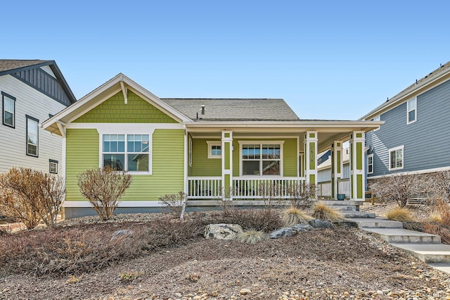 view of front of home featuring covered porch