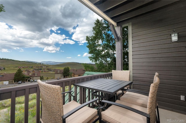 balcony with a mountain view