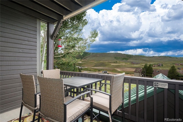 balcony with a rural view