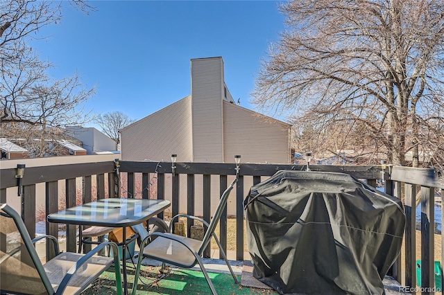 deck featuring area for grilling