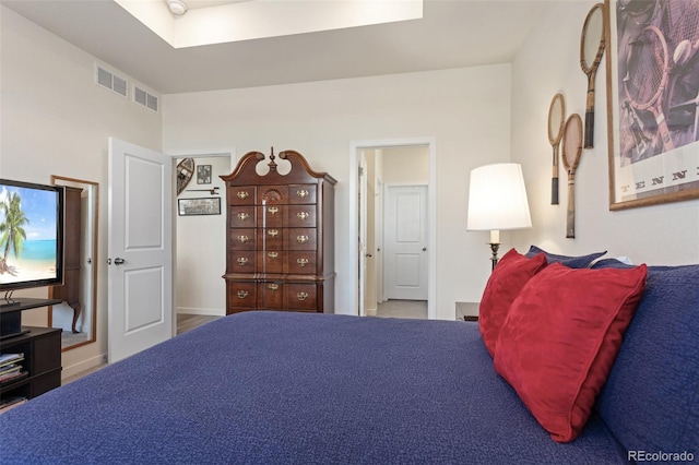 bedroom with visible vents