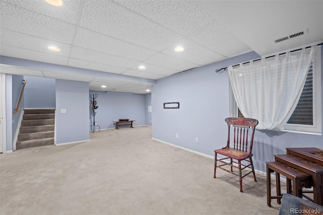 9869 Julian Way # B, Westminster, CO 80031 - living area with stairway, carpet flooring, and recessed lighting