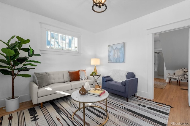 living room featuring hardwood / wood-style flooring