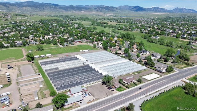 drone / aerial view with a mountain view