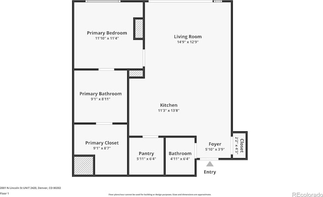 2001 Lincoln St Unit 2420, Denver, CO 80202 - floor plan / room layout